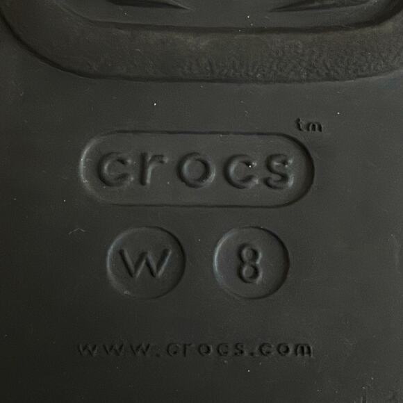 Crocs Monterey Diamante Wedge Sandal Size 8 Black Shimmer Radial Cutout - Picture 8 of 8